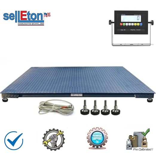 SellEton SL-5x7-30K-NN 60" x 84" Heavy-Duty, Industrial Floor Scale, Metal Indicator with Platform Scale | 30,000 lbs x 5 lb-DeskLoop Office