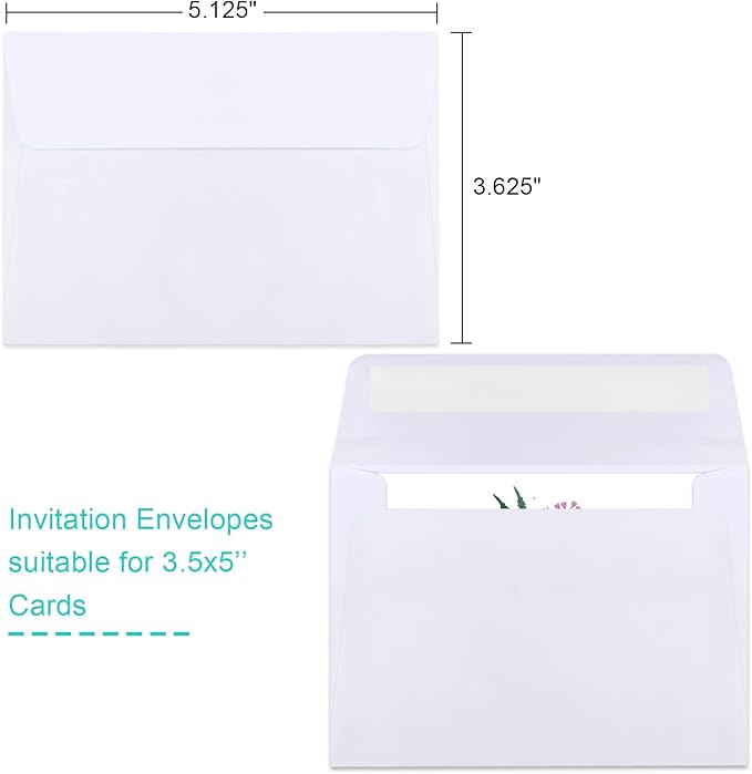 90 Packs A1 Envelopes, 3.5x5" Envelopes White, Small Envelopes RSVP Envelopes, Envelopes Self Seal for Weddings, Photos, Postcards, Greeting Cards, Mailing-DeskLoop Office