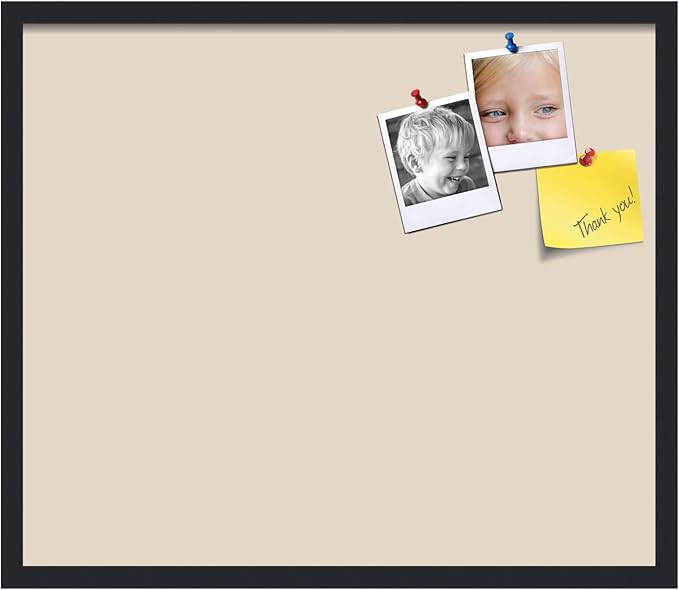 PinPix 28x24 Inch Cork Bulletin Board. This Decorative Framed Pin Board Comes with Desert Pastel Design and a Satin Black Frame. Ideal for Home Office Decor or Message Board (PinPix-1815)-DeskLoop Office