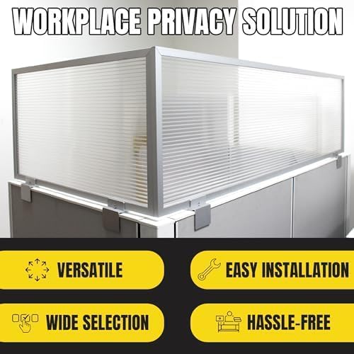 OBEX Screen Extender Polycarbonate Desk Privacy Panel & Divider for Office Cubicle, 12" x 72", Translucent-DeskLoop Office