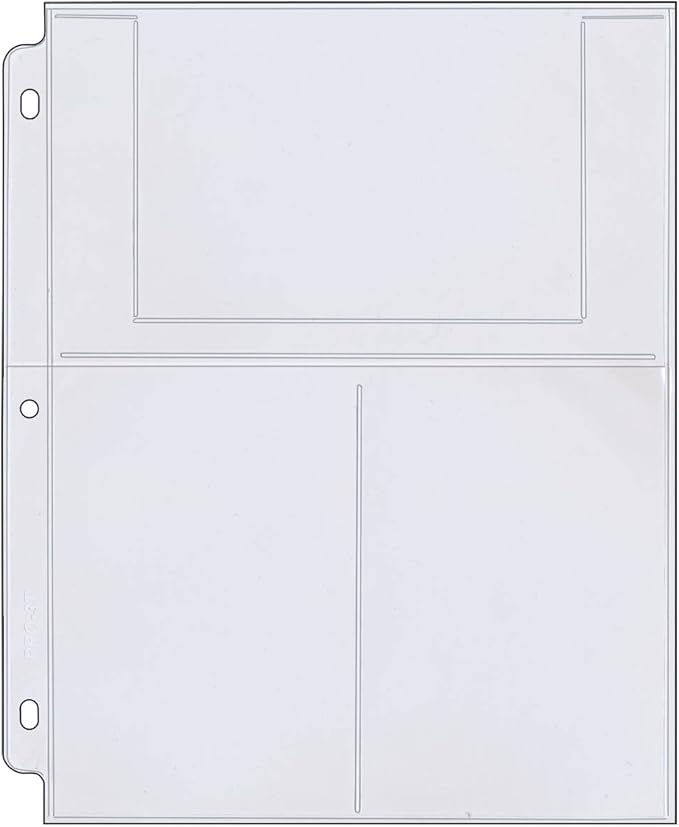 StoreSMART - Photo/Postcard Page for 3-Ring Binders - Archival-Safe Plastic - Three 4" x 6" Pocket - Holds six Photos/Postcards - 20-Pack - LC46-20