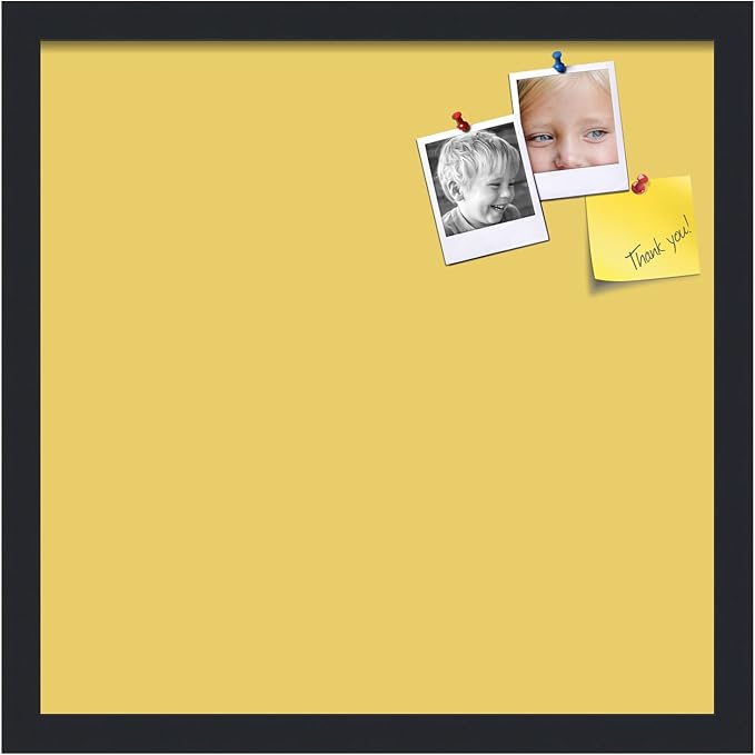 PinPix 17x17 Inch Cork Bulletin Board. This Decorative Framed Pin Board Comes with Honey Pastel Design and a Satin Black Frame. Ideal for Home Office Decor or Message Board (PinPix-1810)-DeskLoop Office