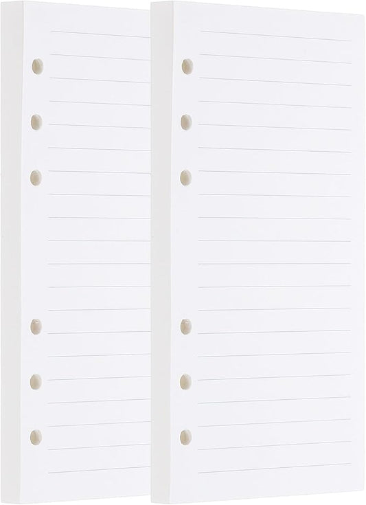 PATIKIL A6 Ruled Refills Inserts 6-Ring Binder Loose Leaf Planner Filler Paper Planner Inserts, 160 Sheets/320 Pages, Lined, White-DeskLoop Office