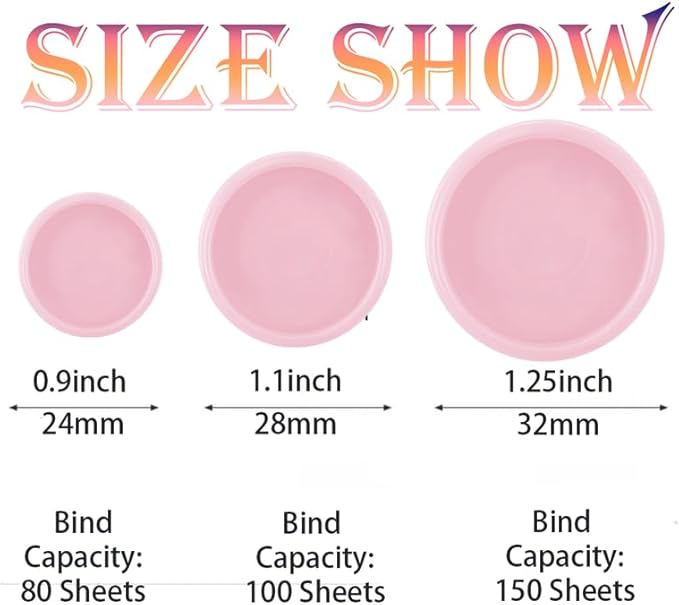 100PCS Discbound Notebook Accessories Expansion Planner Discs Binder Rings Loose-Leaf Plastic Book Binding Disc(Pink,0.9"/24 mm)