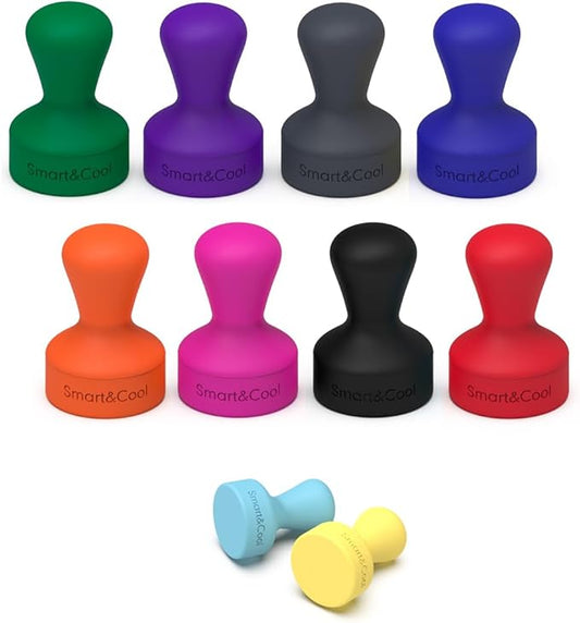 SMART&COOL Silicone Anti Scratch Push Pin Refrigerator Magnets, Thumbtack Magnets for Fridge, Dry Erase Board, Whiteboard, Office, Classroom, School (10 Pack, Multi)-DeskLoop Office