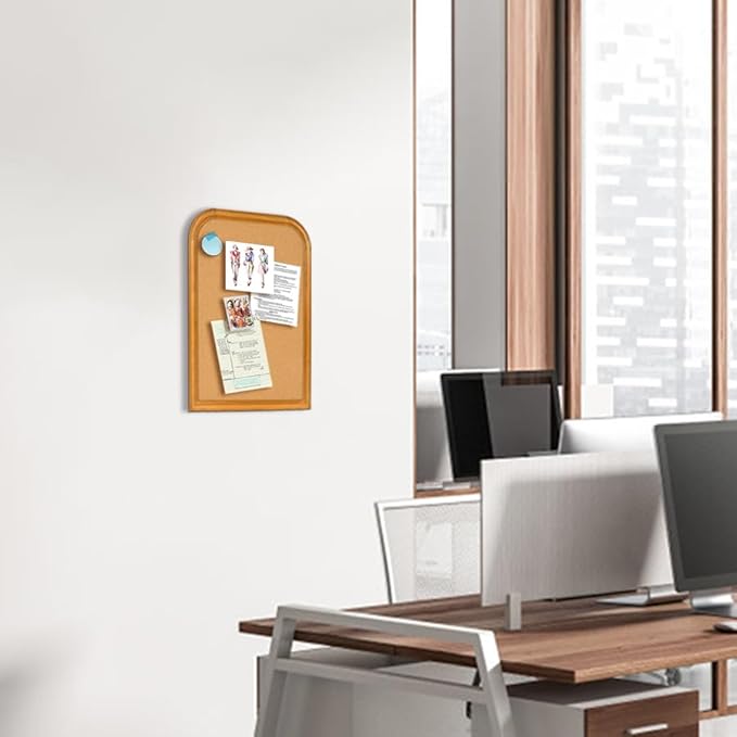 Cork Board for Walls, 17X13 inches Bulletin Board with Frame, Decorative Hanging Pin Board Vision Board Message Board for Office School Home Decor(2R&2S,4333,1p)-DeskLoop Office