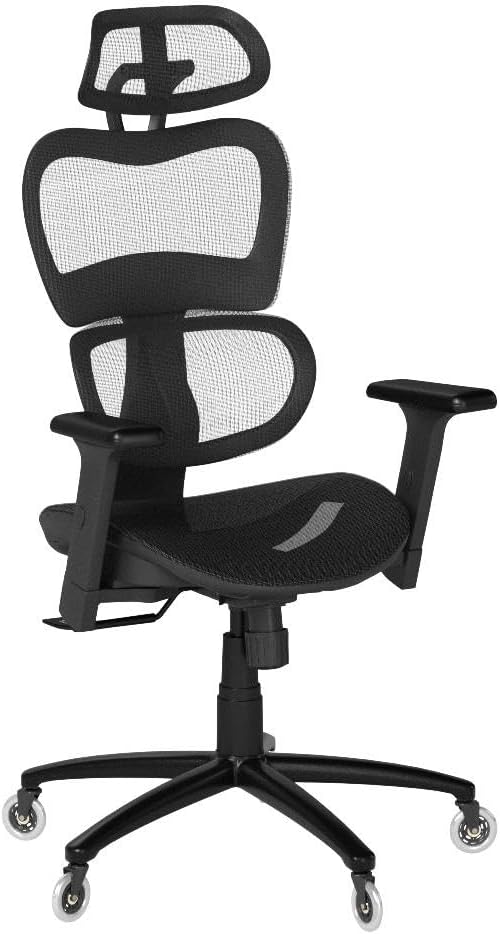 Nouhaus Ergo3D Ergonomic Office Chair Lumbar Support Mesh Office Chair with 4D Adjustable Armrest, Adjustable Headrest and Wheels, Mesh High Back Home Office Desk Chairs(Black)-DeskLoop Office