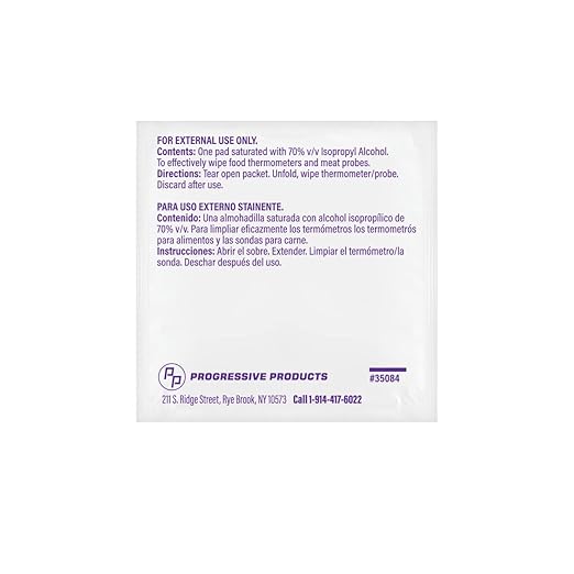 Probe Wipes Food Thermometer Wipes, Meat Probe Wipes with Individual Sachets for Home and Business, 1000 Count, (10 Packs of 100 Sachets)-DeskLoop Office