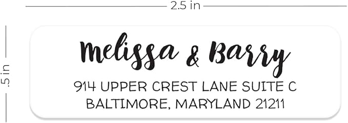 White Modern Rolled Address Labels/Roll of 500 Personalized Address Labels/Designer Return Address Stickers in Elegant Plastic Dispenser-DeskLoop Office