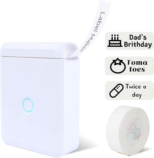 LMASBLTER D110M Label Maker Machine with Tape Portable Bluetooth Sticker Label Printer with Different Fonts Easy to Use Ideal for Home Office Organization Small Business Supplies USB Rechargeable-DeskLoop Office