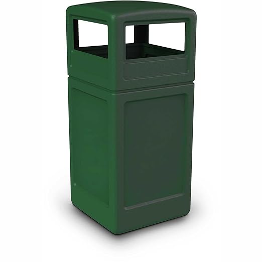 Commercial Zone-73295399 PolyTec 42 Gallon Square Waste Container with Dome Lid Color: Green-DeskLoop Office
