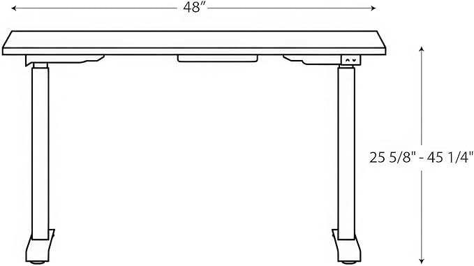 HON Coze Electric Standing Desk Adjustable Height, Coordinate Height Adjustable Desk, 48", White Top, Silver Base-DeskLoop Office