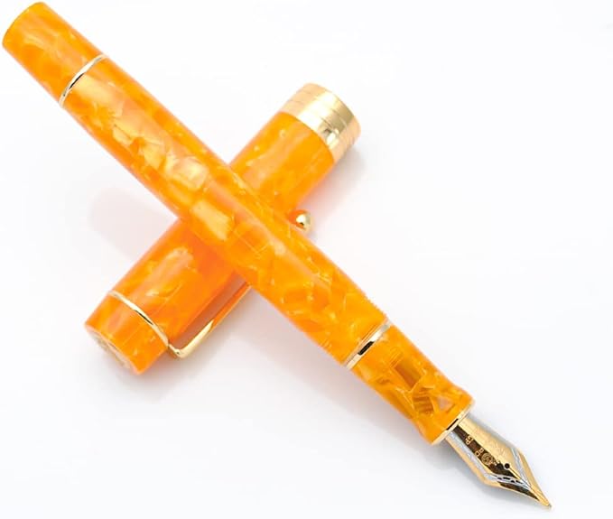 JINHAO 100 Fountain Pen with Ink Converter (Medium Nib 0.7mm, Gold Stone)-DeskLoop Office