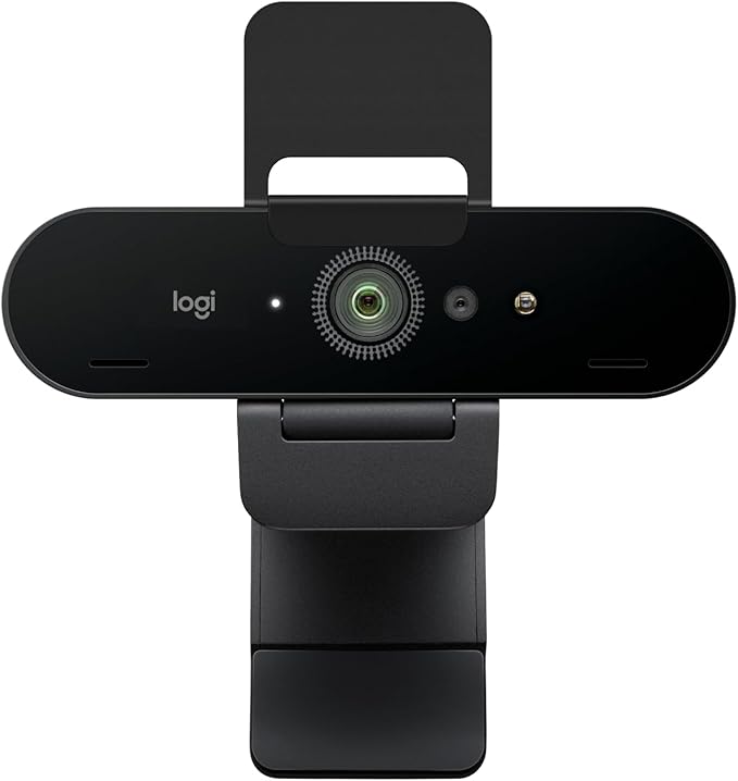 Logitech Brio 4K Webcam, Video Calling, Noise-Cancelling mic, HD Auto Light Correction, Wide Field of View, Works with Microsoft Teams, Zoom, Google Voice, Google Meet, PC/Mac/Laptop/MacBook/Tablet-DeskLoop Office