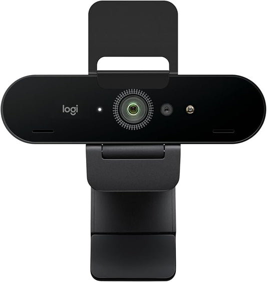 Logitech Brio 4K Webcam, Video Calling, Noise-Cancelling mic, HD Auto Light Correction, Wide Field of View, Works with Microsoft Teams, Zoom, Google Voice, Google Meet, PC/Mac/Laptop/MacBook/Tablet-DeskLoop Office