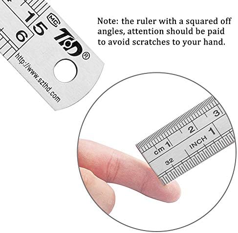 ZZTX Ruler Metal Straight Edge Stainless Steel Ruler 6 Inch Ruler Set Rulers Bulk 6 Pack-DeskLoop Office