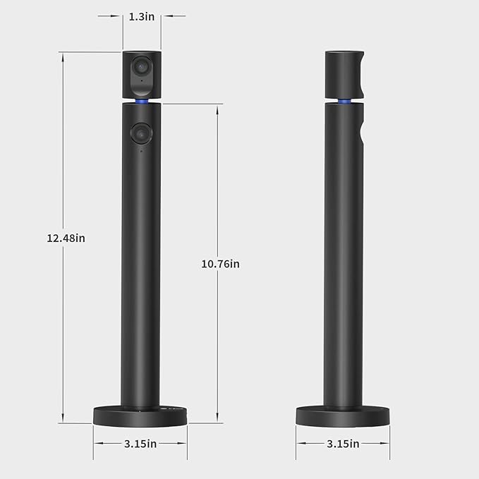 CZUR Halo Streaming Dual Webcam, Professional USB Web Camera 1080P with Microphone, 90° View Computer Camera, Plug & Play, Compatible with Windows/Mac, for Skype/TikTok/YouTube/Yahoo Messenger-DeskLoop Office