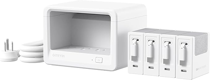 12-in-1 Desktop Charging Station with 4 Retractable Wall Chargers, 40W USB-C Power Strip with 4 AC, 4 USB C, 4 Type-C 31.5in Cables, Extension Cord with 1020J Surge Protection for Home Office-DeskLoop Office