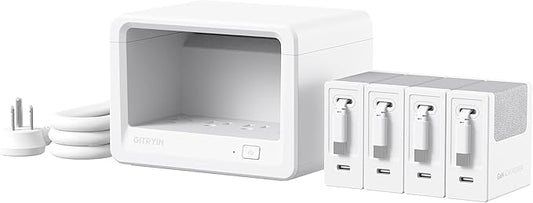 12-in-1 Desktop Charging Station with 4 Retractable Wall Chargers, 40W USB-C Power Strip with 4 AC, 4 USB C, 4 Type-C 31.5in Cables, Extension Cord with 1020J Surge Protection for Home Office-DeskLoop Office