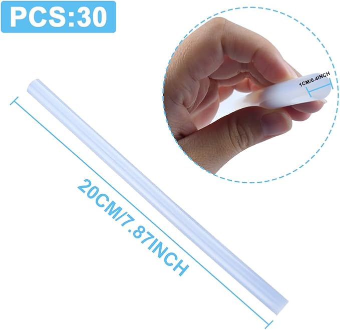 30 Pack Clear Hot Glue Sticks 0.43x8 Inches, Extra Long Strong Adhesive Glue Gun Sticks, Fast Drying, Ideal for DIY Crafts, Arts, Wood, Fabric, Repairs, and Home Projects-DeskLoop Office