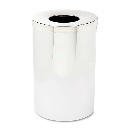 Safco 9695 Reflections Open Top Waste Receptacle, Chrome-DeskLoop Office