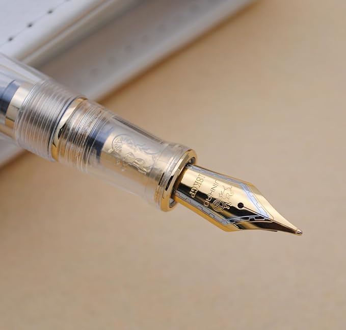 JINHAO 100 Fountain Pen with Ink Converter (Medium Nib 0.7mm, Transparent)-DeskLoop Office