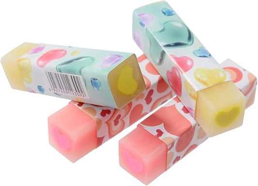 16 Pack Heart Erasers, Kawaii Jelly Erasers for Kids, Red-DeskLoop Office