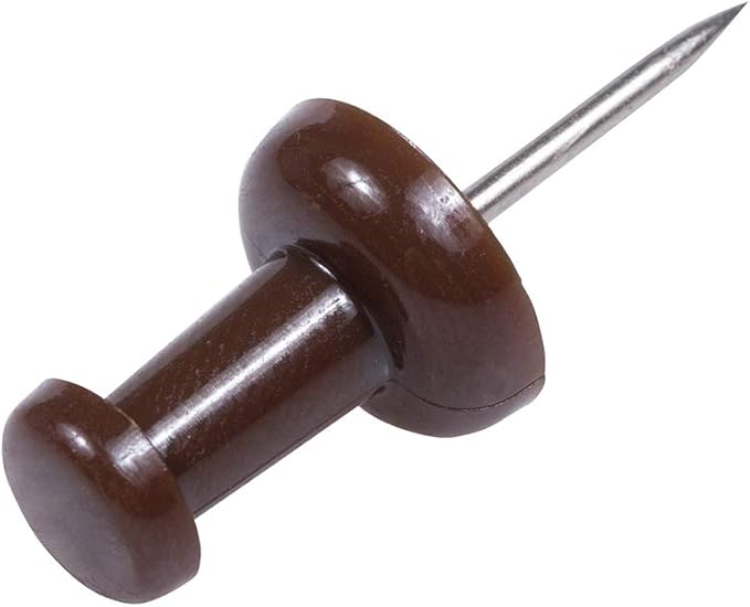 JAM PAPER Colorful Push Pins - Chocolate Brown Pushpins - 100/Pack-DeskLoop Office