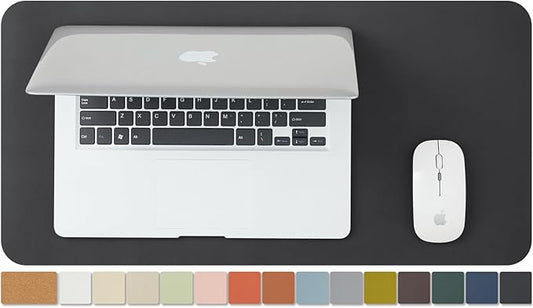 Compact Cork Desk Mat - Small Dual-Sided Desk Pad for Office and Home - Desk Organization and Accessories - Ideal for Large Mouse Pad and Small Desk Mats on Top of Desks(Black,23.6"x 11.8")-DeskLoop Office