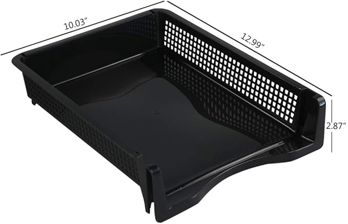 Ggbin 6-Tier Desktop A4 Paper Organizer Tray, Stackable File Trays for Storage, Black-DeskLoop Office