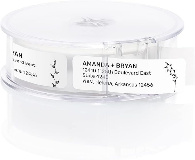 Botanical Flowers Rolled Address Labels/Roll of 250 Alternating Floral Illustrations Personalized Address Labels/Designer Return Address Stickers in Elegant Plastic Dispenser-DeskLoop Office