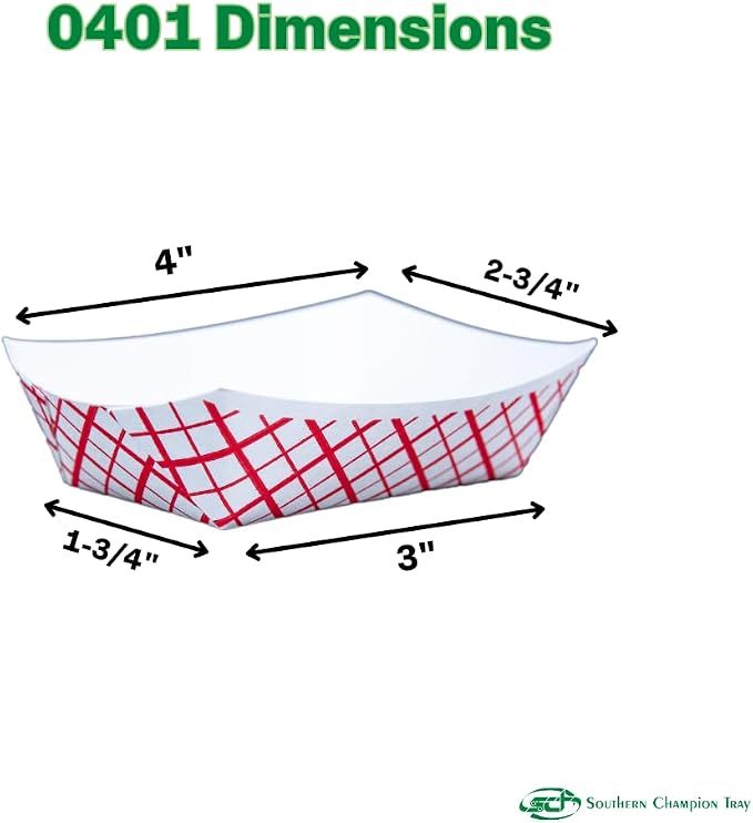 Southern Champion Tray 0401 #25 Southland Paperboard Red Check Food Tray - Image 7
