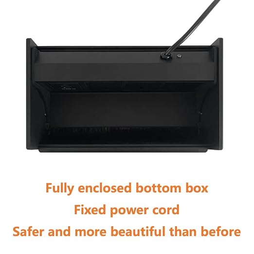 ZESHAN Brush Cable Cubby Connectivity Box Conference Table Power Box with Power Socket, USB and Type C Charger, Black-DeskLoop Office