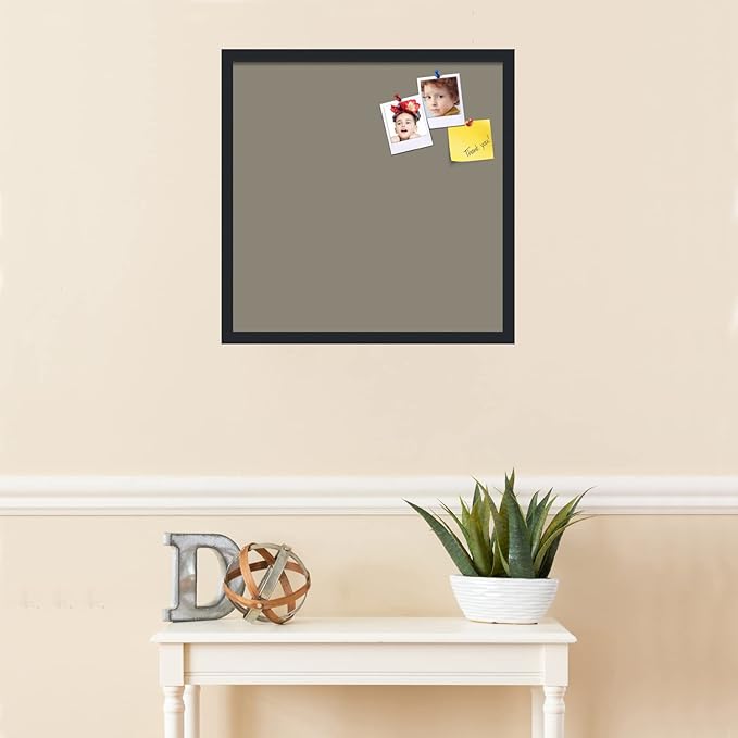PinPix 22x22 Inch Cork Bulletin Board. This Decorative Framed Pin Board Comes with Pewter Design and a Satin Black Frame. Ideal for Home Office Decor or Message Board (PinPix-1812)-DeskLoop Office