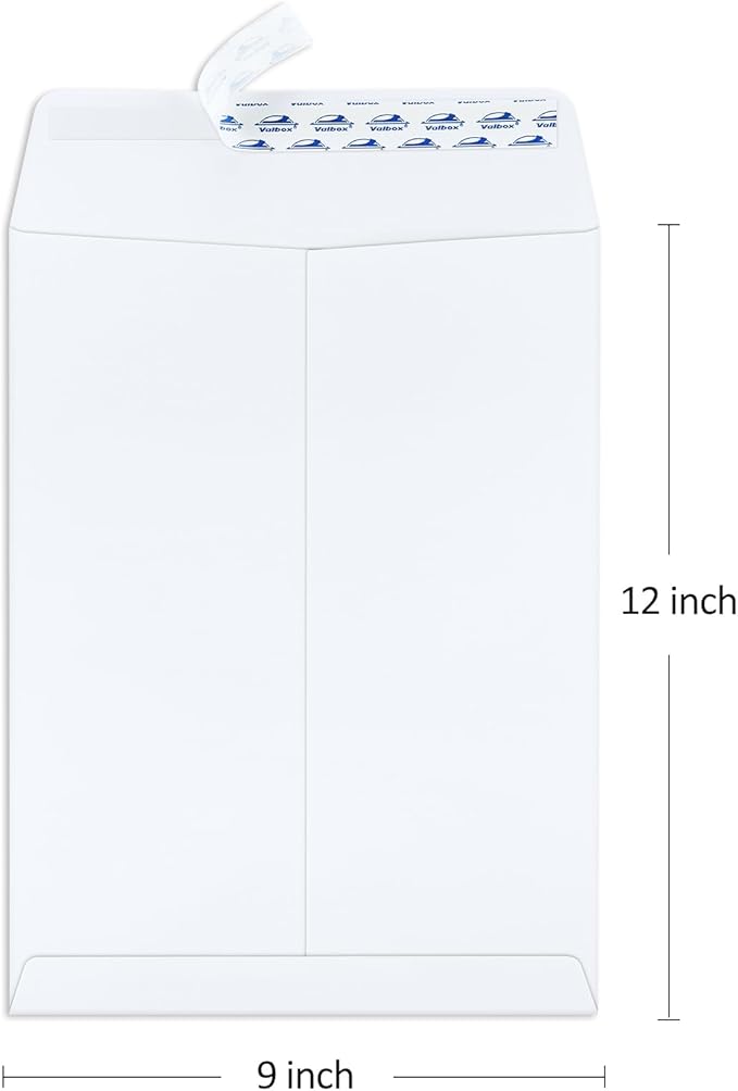 ValBox 9x12 Self Seal Catalog Envelopes 250 Packs White Envelopes with Peel and Seal Flap for Mailing, Organizing and Storage-DeskLoop Office
