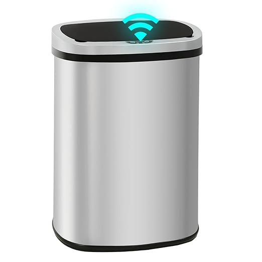 PayLessHere 13 Gallon Automatic Kitchen Trash Can, Touchless Stainless Steel Garbage Can with Lid for Kitchen & Office Waste Bin 50L-DeskLoop Office