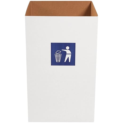 Aviditi Cardboard Trash Cans and Recycling Bins, 50 Gallon 18" L x 18" W x 36" H (10-Pack) Reusable or Disposable Pop Up Garbage Boxes for Parties, Outdoor Events, Heavy Duty, Waste-DeskLoop Office