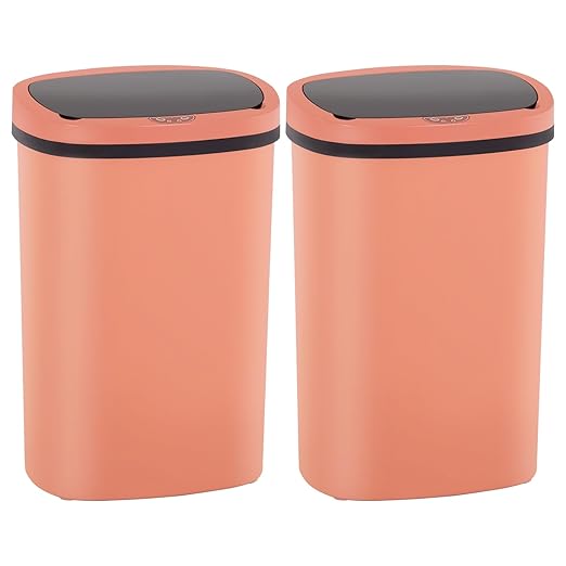 PayLessHere 13 Gallon Trash Can Kitchen Trash Can Automatic Garbage Can with Lid Touch Free High-Capacity Motion Sensor for Kitchen Bedroom Bathroom Office Wateproof Trash Bin (2, Pink)-DeskLoop Office