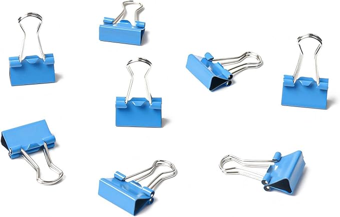 50 Pack Small Blue Binder Clips 3/4 Inch, Colored Little Paper Clamps, Tiny - Image 6