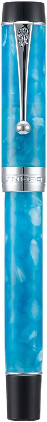 Jinhao 100 Fountain Pen Celluloid Classic Style, #6 Nib Smooth Writing Instrument with Refillable Converter and Pen Case Set-DeskLoop Office