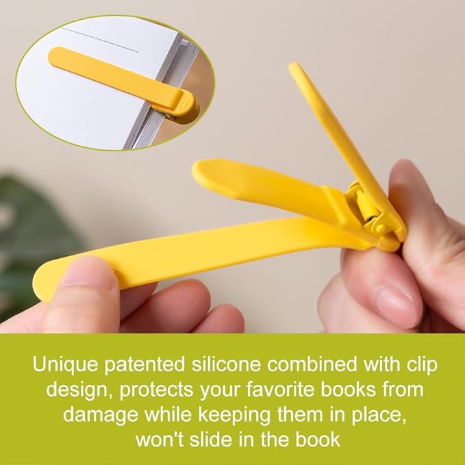 6Pcs Automatic Bookmark, Silicone Smart Book Marks for Reading Women, Men, Kids,Cute Unique Book Markers Bookmark Clip Reading Accessories Gifts for Book Lovers (Colorful 6pcs)