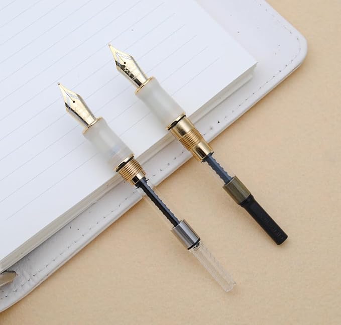 JINHAO 100 Fountain Pen with Ink Converter (Medium Nib 0.7mm, Semi Transparent White)-DeskLoop Office