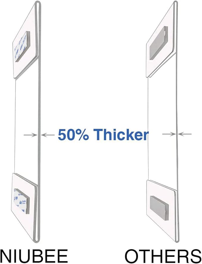 Niubee Acrylic Sign Holder 5x7 Vertical, Wall Mount Sign Holder Door Sign Holder Memo Holder Clear Wall Frame with Tape Adhesive for Office, Home, Store, Restaurant, No Drilling - Vertical (6 Pack)-DeskLoop Office