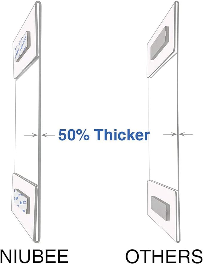 Niubee 11x14 inch Wall Mount Acrylic Sign Holder with Double Sided Adhesive Tape for Office, Home, Store, Restaurant, No Drilling - Vertical (6 Pack)-DeskLoop Office