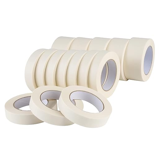 Lichamp Masking Tape, White Painter Tape 1 inch and 2 inch Wide, 10+5 Pack White Tapes Bulk, Total 825 Yards-DeskLoop Office