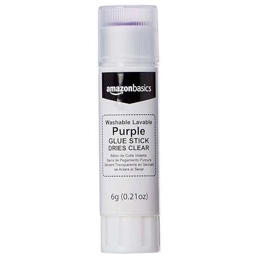 Amazon Basics Purple Washable School Glue Sticks, Dries Clear, 0.21 oz Stick, 4-Pack-DeskLoop Office