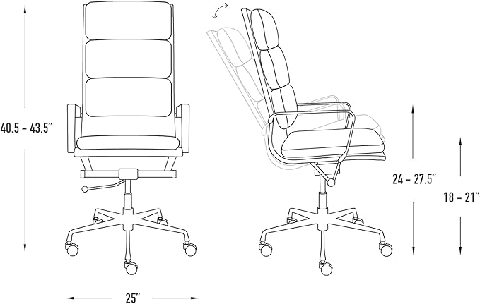Laura Davidson Furniture SOHO II Tall Back Padded Management Chair (Brown)-DeskLoop Office