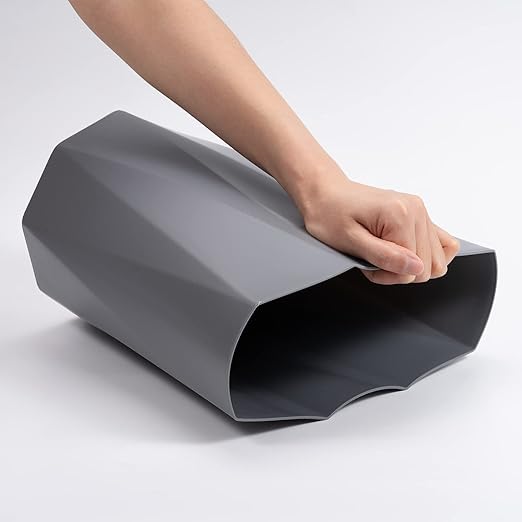 12L Trash Can Wastebasket Plastic Trash Bin Garbage Container Rubbish Can Paper Basket Office Organizer for Bedroom Home Office, 6 Grey-DeskLoop Office
