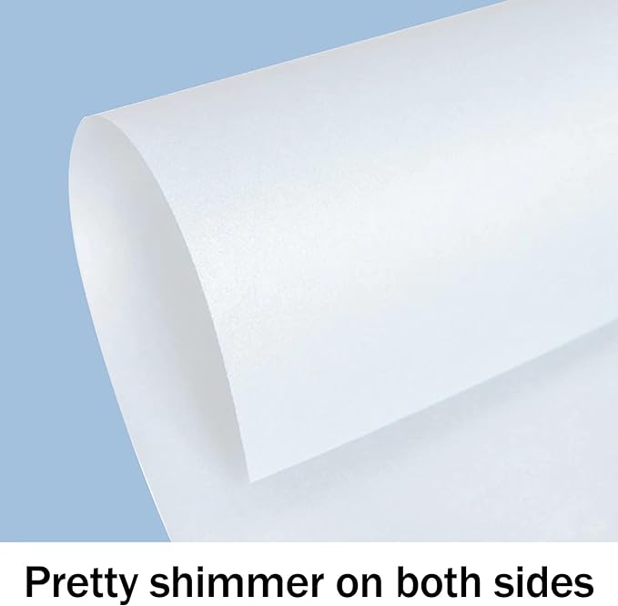 100 Sheets White Shimmer Cardstock 8.5 x 11 Certificate Paper, Goefun 80lb Pearlescent Paper for Invitations, Certificates, Crafts, DIY Cards-DeskLoop Office