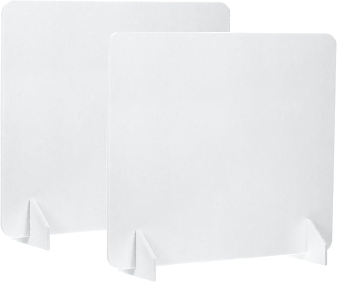 PATIKIL Desk Divider, 2 Set 24 x 24 Inch Acoustic Freestanding Desk Divider Desk Privacy Panel with 4 Pcs Support Feet for Library Office Workstation, White-DeskLoop Office